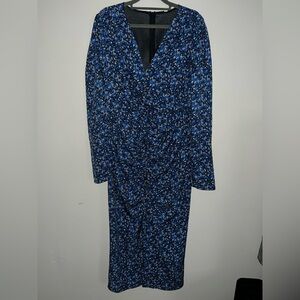 SHEIN Large Blue Floral Women's Dress with a slit